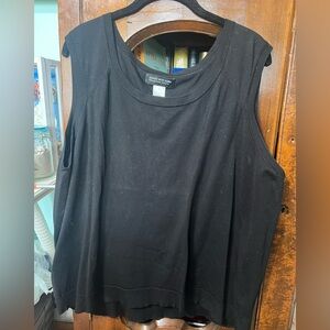 Jones New York Sweater Tank Black 3X Preppy Classic
